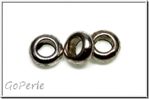 Spacer "Rondelle, glatt", 3x7mm, antiksilberfb., Tibetsilber, 25 Stk.
