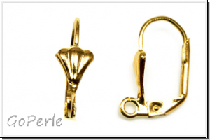Klappbrisur "F�cher", 17x09mm, goldfb., Messing, 1 Paar