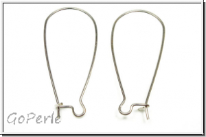 Ohrhaken "Long Loop", 32x15mm, silberfb., Messing, 1 Paar