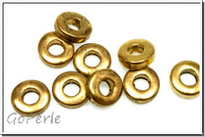 Spacer "Ring", 6mm, goldfb., Tibetsilber, 10 Stk.