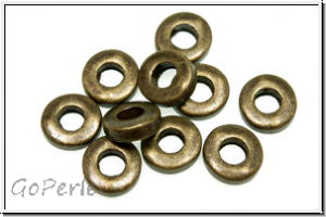 Spacer "Ring", 6mm, antikmessingfb., Tibetsilber, 10 Stk.