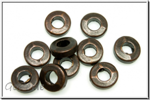Spacer "Ring", 6mm, antikkupferfb., dk., Tibetsilber, 10 Stk.
