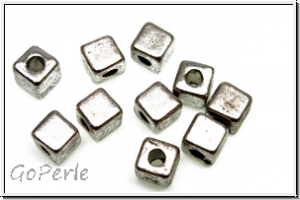 Spacer "Cube", 4x4x4mm, silberfb., Tibetsilber, 10 Stk.