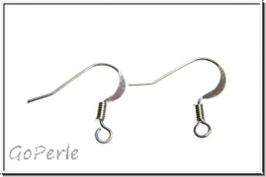 Ohrhaken "Fischhaken, flach", 16x16x0,6mm, silberfb., Messing, 1 Paar