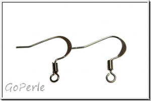 Ohrhaken "Fischhaken, flach", 16x16x0,6mm, antiksilberfb., Messing, 1 Paar