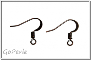 Ohrhaken "Fischhaken, flach", 16x16x0,6mm, antikkupferfb., Messing, 1 Paar