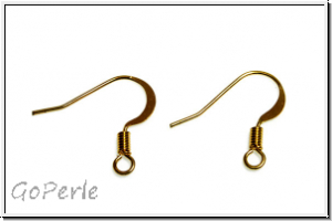 Ohrhaken "Fischhaken, flach", 16x16x0,6mm, goldfb., Messing, 1 Paar