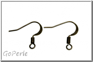 Ohrhaken "Fischhaken, flach", 16x16x0,6mm, antikmessingfb., Messing, 1 Paar