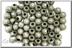 Spacer "Kugel, Stardust", 4mm, nickelfb., diamantiert, Messing, 10 Stk.