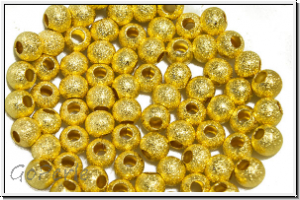 Spacer "Kugel, Stardust", 4mm, goldfb., diamantiert, Messing, 10 Stk.