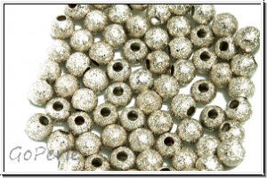 Spacer "Kugel, Stardust", 4mm, antiksilberfb., diamantiert, Messing, 10 Stk.