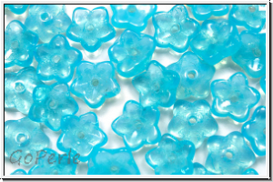 Bl�ten "Myosotis", 3x7mm, aqua, trans./opal, 50 Stk.