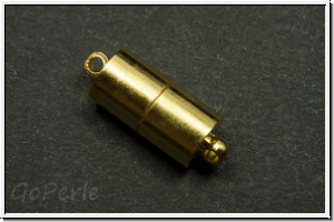 Magnetverschluss "Tonne", 16x6mm, goldfb., Messing, 1 Stk.