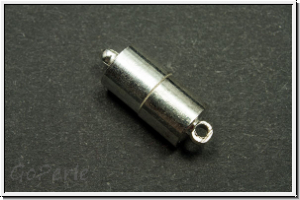 Magnetverschluss "Tonne", 16x6mm, silberfb., Messing, 1 Stk.