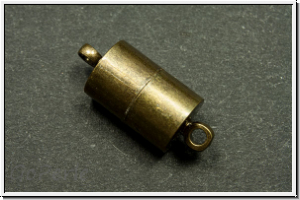 Magnetverschluss "Tonne", 17x7mm, antikmessingfb., Messing, 1 Stk.