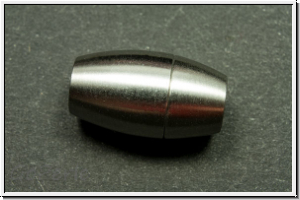 Magnetverschluss "Olive, geb�rstet, 18x10,5mm, antiksilberfb., Edelstahl, 1 Stk.