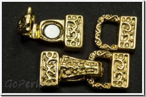 Fold over clasp "Ornament", 23x10mm, goldfb., Metall, 1 Stk.