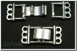 Fold over clasp "Rechteck", 25x13mm, silberfb., Metall, 1 Stk.