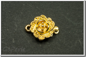 Federschlie�e "Blume", 15x12mm, goldfb., Messing, 1 Stk.