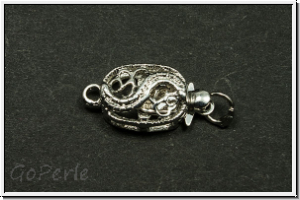 Federschlie�e "Swing", 16x9mm, antiksilberfb., Messing, 1 Stk.