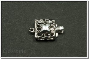Federschlie�e "Quadrat", 16x9mm, antiksilberfb., Messing, 1 Stk.