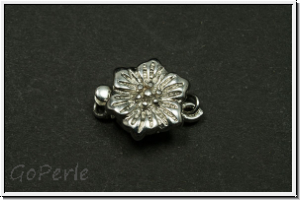 Federschlie�e "Blume", 15x12mm, antiksilberfb., Messing, 1 Stk.