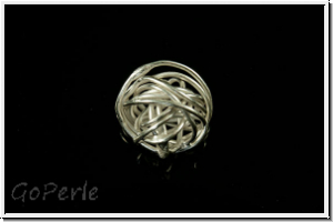 Silberperle "Drahtkugel", ca. 8mm, silberfb., 925er Silber, 1 Stk.