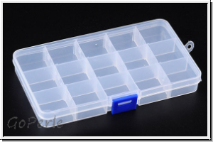Sortimentskasten, 17,5x10x2,5cm, Plastik, 15 F�cher, 1 Stk.