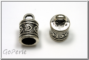 Endkappe "Indian Heart", 16x9mm, antiksilberfb., Metall, 2 Stk.