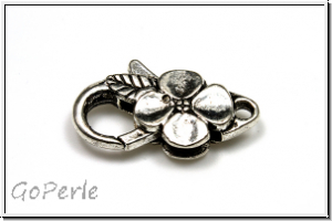 Karabiner "4 Petals", 25x15mm, antiksilberfb., Metall, 1 Stk.