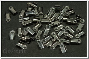 Crimpenden, folding, 6x3mm, hematitefb., Eisen, 10 Stk.