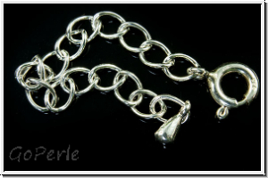 Verl�ngerungskettchen m. Federring, 7cm, silberfb., 925er Silber, 1 Stk.