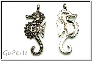 Anh�nger "Sea Horse", 29x12mm, antiksilberfb., Tibetsilber, 1 Stk.
