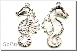 Anh�nger "Sea Horse", 38x20mm, silberfb., Tibetsilber, 1 Stk.