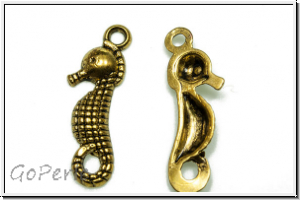 Anh�nger "Sea Horse", 22x7,5mm, antikgoldfb., Tibetsilber, 1 Stk.