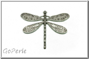 Cabochon "Libelle", 20x47mm, antiksilberfb., Metall, 1 Stk.