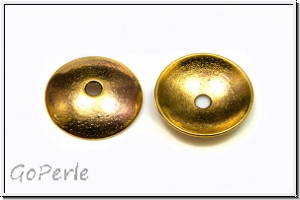 Perlenkappe "Kuppel", 3x12mm, antikgoldfb., Messing, 2 Stk.