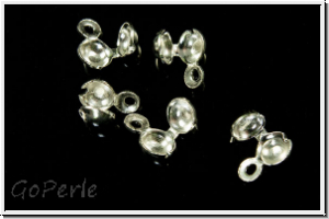 Quetschkalotten, 4mm, feste �se, silberfb., 925er Silber, 1 Stk.