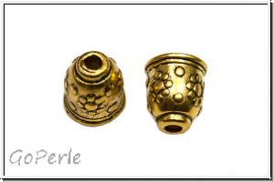 Perlenkappe (-cone) "Sunflower", 11x10mm, antikgoldfb., Tibetsilber, 1 Stk.