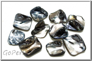 Muschelschalenperle, 10-20x12-18x5-9mm, blau, gef�rbt, 10 Stk.