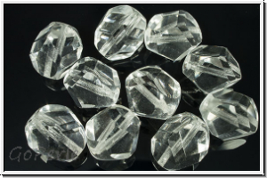 B�hm. Glasschliffperle, feuerpol., 12mm, crystal, trans., 10 Stk.