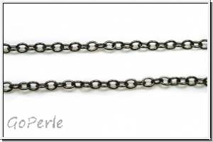 Gliederkette, oval, 2x1,5mm, hematitefb., Messing, Preis/m