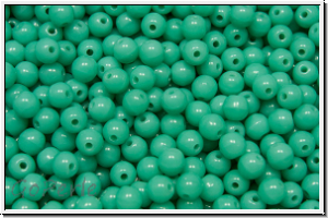 b�hm. Glasperle, rund, 3mm, turquoise, op., 50 Stk.