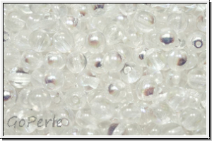 b�hm. Glasperle, rund, 4mm, crystal, trans., AB, 50 Stk.