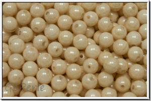b�hm. Glasperle, rund, 4mm, white, alabaster, champagne luster, 50 Stk.