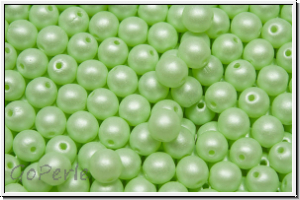 b�hm. Glasperle, rund, 4mm, crystal, trans., pastel green, 50 Stk.