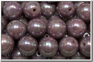 b�hm. Glasperle, rund, 8mm, rose, lt., op., nebula, 10 Stk.