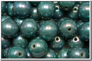 b�hm. Glasperle, rund, 8mm, aqua, op., nebula, 10 Stk.