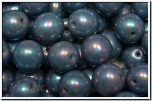 b�hm. Glasperle, rund, 8mm, blue, pale, op., nebula, 10 Stk.