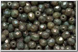 B�hm. Glasschliffperle, feuerpol., 4mm, caramel, op., nebula, 50 Stk.